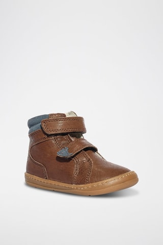 Bottines fourrées en cuir Footprint Change - Primigi - Bleu et marron