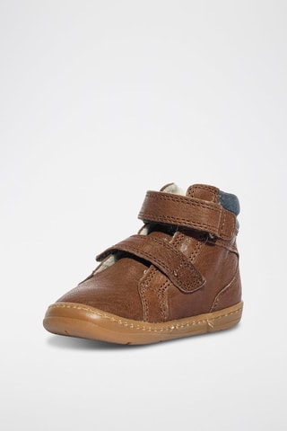 Bottines fourrées en cuir Footprint Change - Primigi - Bleu et marron