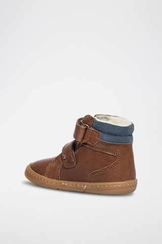 Bottines fourrées en cuir Footprint Change - Primigi - Bleu et marron