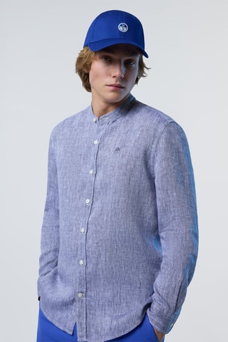 Chemise en lin - Bleu