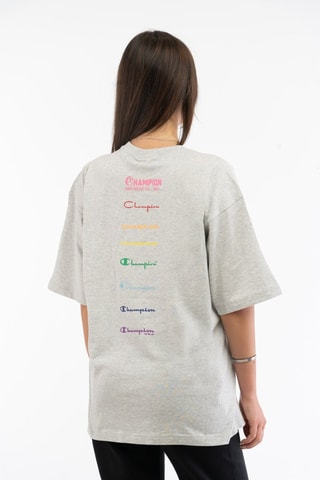 T-shirt - Gris clair chiné - Rouge, bleu et gris