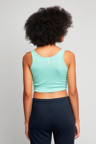Crop top - Turquoise - Blanc, rouge et violet