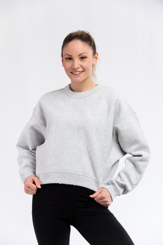 Sweat - Gris chiné - Blanc, rouge, bleu et gris