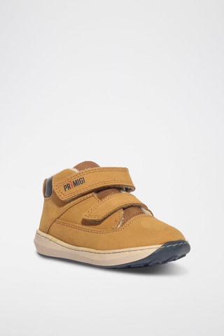 Baskets montantes en cuir Baby Float - Noir, rouge et marron