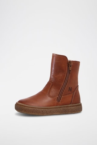 Bottines fourrées en cuir de veau Tunderie - Naturino - Marron