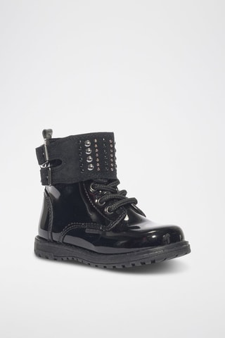 Bottines en cuir verni Play casual - Noir