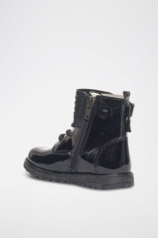 Bottines en cuir verni Play casual - Noir