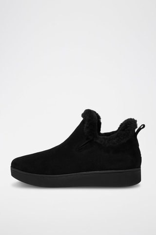 Bottines fourrées en nubuck Rally - Noir