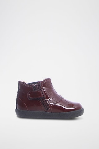 Bottines en cuir verni Calvin - Bordeaux