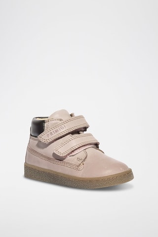 Bottines en cuir Baby Glitter - Marron et rose
