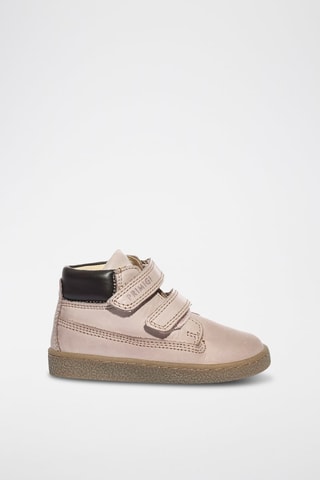 Bottines en cuir Baby Glitter - Marron et rose