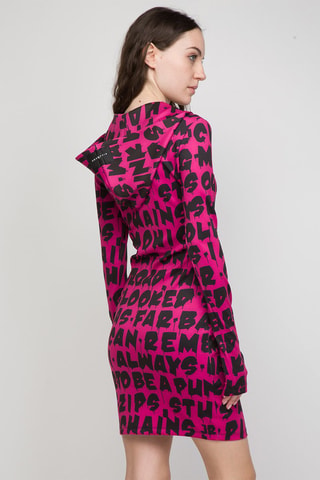 Robe fourreau à capuche Dazolo - Richmond - Noir et rose