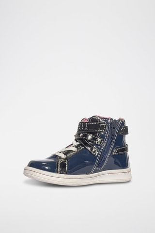 Baskets montantes vernies Baby Stars - Bleu marine