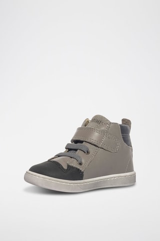 Baskets montantes en cuir Baby Like - Taupe