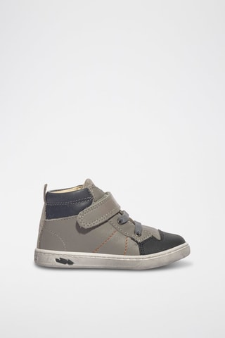 Baskets montantes en cuir Baby Like - Taupe