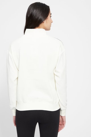 Sweat en velours - Ecru - Blanc et noir