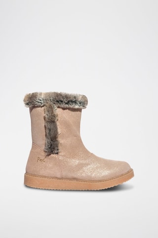 Bottines fourrées en cuir Juggler - Beige, rose et argenté