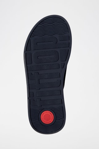 Mules compensées en cuir F-Mode - Bleu marine