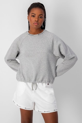 Sweat - Gris clair chiné et bleu marine - Blanc, rouge, bleu et gris