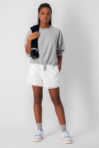 Sweat - Gris clair chiné et bleu marine - Blanc, rouge, bleu et gris