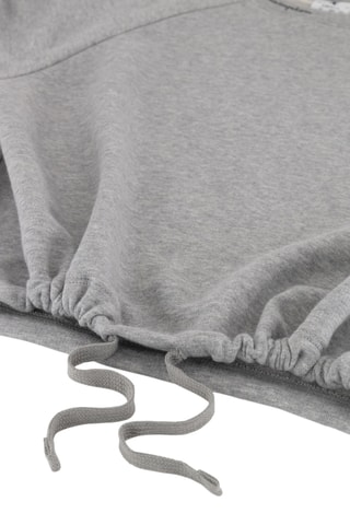 Sweat - Gris clair chiné et bleu marine - Blanc, rouge, bleu et gris