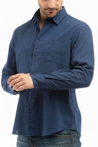 Chemise en lin - Bleu