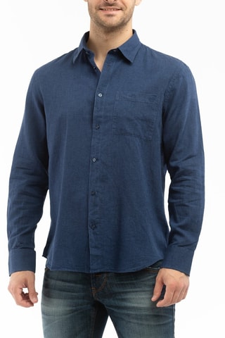 Chemise en lin - Bleu