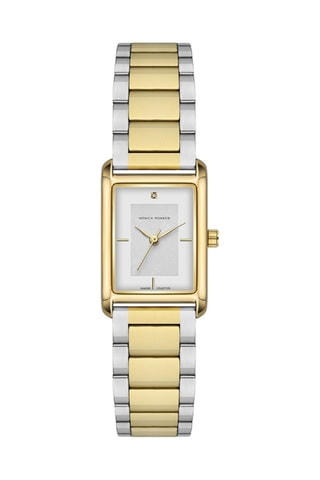 Reloj de cuarzo de acero y diamante