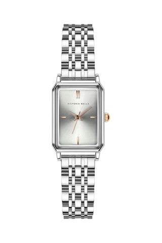 Reloj de cuarzo de acero - Plateado y rosa dorado - Victoria Walls