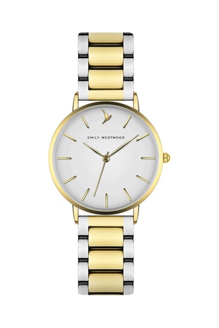 Reloj de cuarzo de acero - Plateado y dorado - Emily Westwood