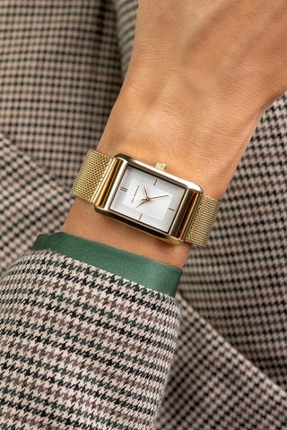 Reloj de cuarzo de acero - Dorado y blanco - Emily Westwood