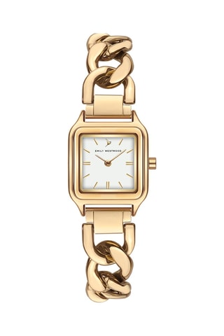 Reloj de cuarzo de acero - Dorado y blanco - Emily Westwood