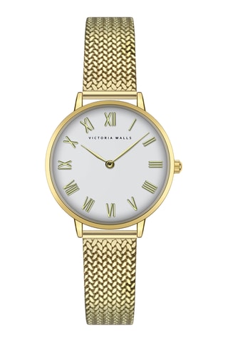 Reloj de cuarzo de acero - Dorado y blanco
