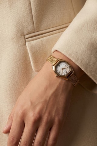 Reloj de cuarzo de acero - Dorado
