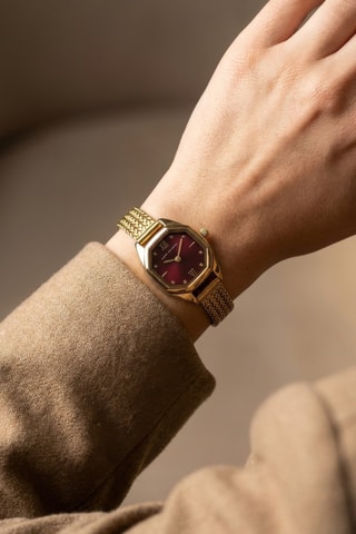 Reloj de cuarzo de acero - Dorado
