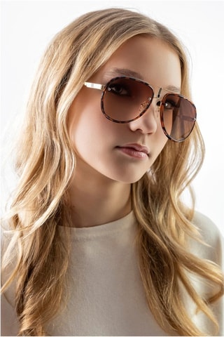 Gafas de sol mujer - Negro, marrón y dorado