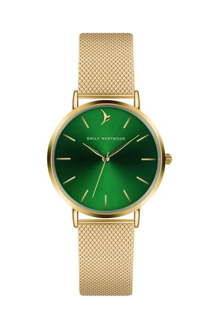 Reloj de cuarzo de acero - Dorado y verde - Emily Westwood