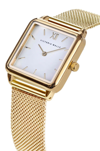 Reloj de cuarzo de acero - Dorado y blanco - Victoria Walls