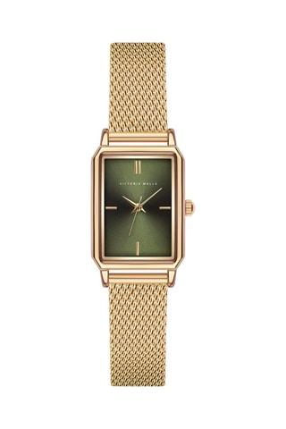Reloj de cuarzo japonés de acero - Dorado y verde - Victoria Walls