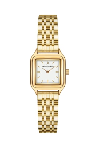 Reloj de cuarzo de acero - Dorado y blanco - Emily Westwood