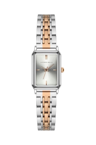 Reloj de cuarzo de acero - Plateado y rosa dorado