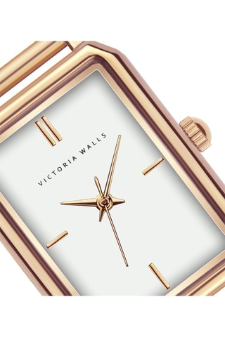 Reloj de cuarzo de acero - Rosa dorado y blanco - Victoria Walls