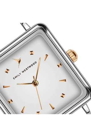 Reloj de cuarzo de piel - Negro y plateado - Victoria Walls