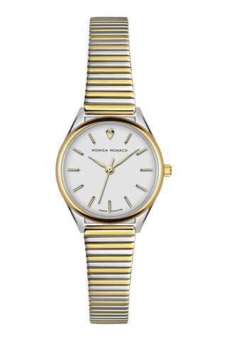 Reloj de cuarzo de acero y diamante