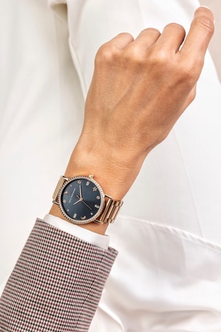 Reloj de cuarzo de acero - Dorado y azul - Emily Westwood