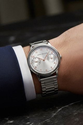 Reloj de cuarzo de acero - Plateado