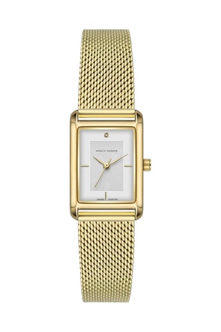 Reloj de cuarzo de acero y diamante