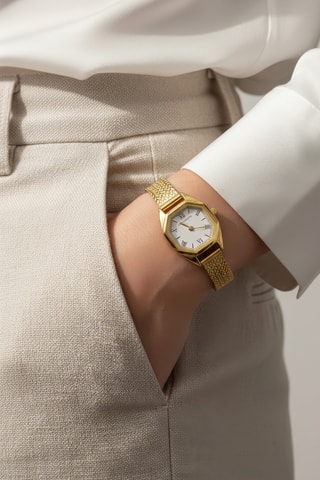 Reloj de cuarzo - Dorado