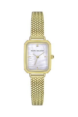 Reloj de cuarzo de acero - Dorado y blanco - Marc Malone