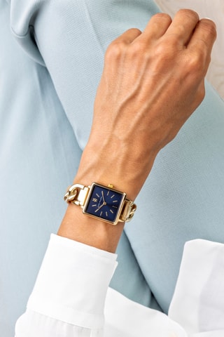 Reloj de cuarzo de acero - Dorado y azul - Marc Malone